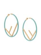 Fendi F Is Fendi Painted Hoop Earrings - Gold