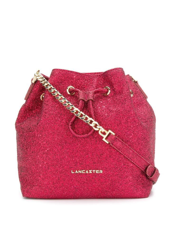 Lancaster Glitter Effect Shoulder Bag - Red