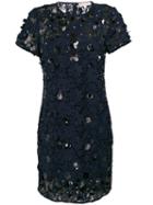 Michael Michael Kors - Sequin Applique Lace Shift Dress - Women - Polyester - Xs, Blue, Polyester