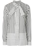Burberry Striped And Polka Dot Blouse - White