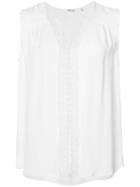 Elie Tahari Embroidered Details Tank Top, Women's, Size: Xs, White, Silk