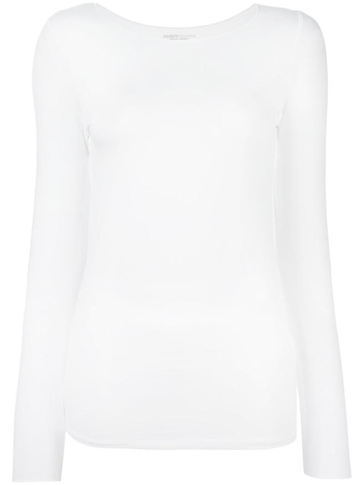 Majestic Filatures Long Sleeved T-shirt, Women's, Size: 3, White, Spandex/elastane/viscose