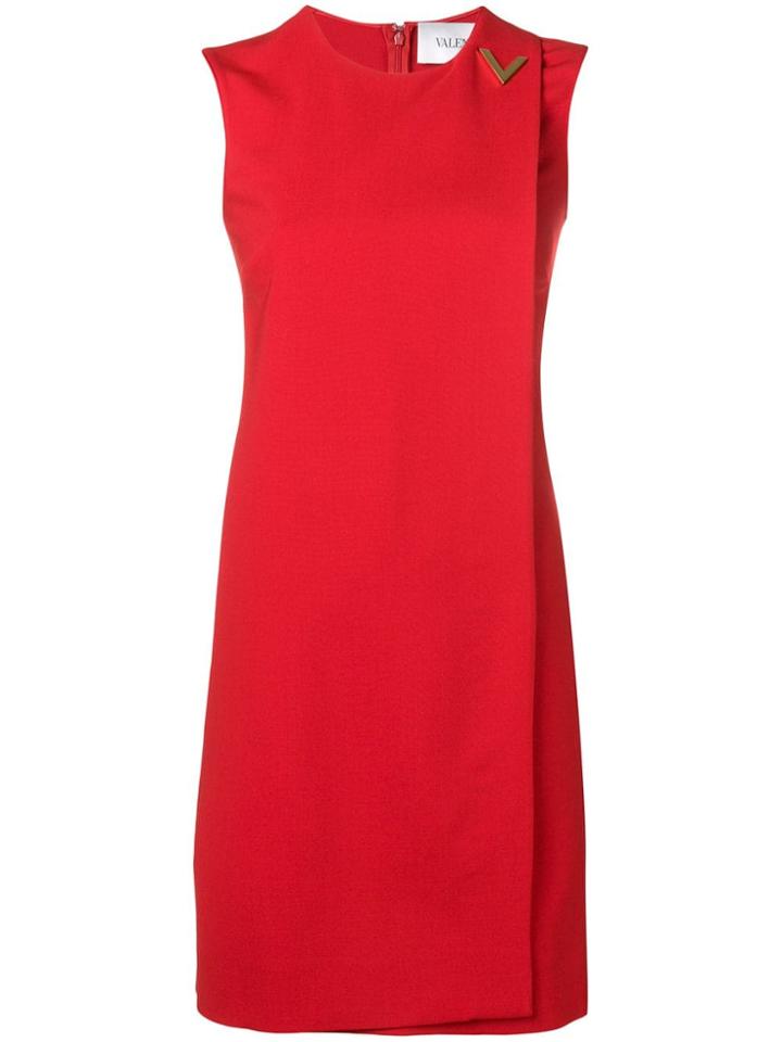 Valentino V Hardware Shift Dress - Red