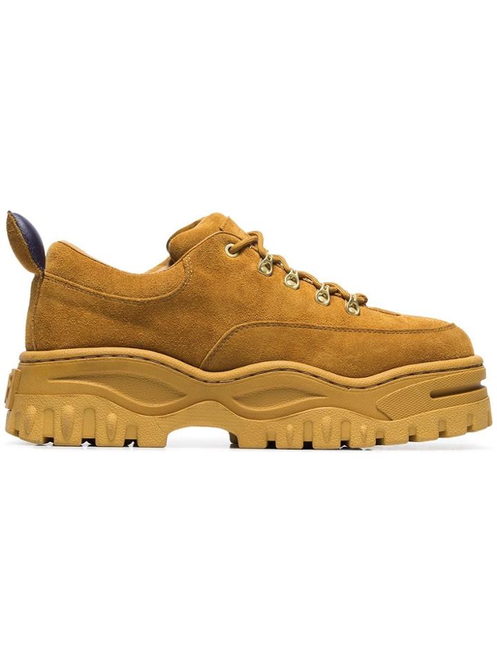 Eytys Tan Angel Suede Sneakers - Yellow