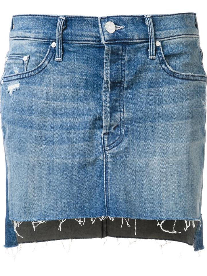 Mother 'step' Mini Skirt, Women's, Size: 26, Blue, Cotton