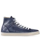 Hogan Rebel Hi-top Sneakers, Men's, Size: 12, Blue, Leather/rubber