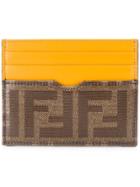 Fendi Ff Logo Slim Cardholder - Yellow