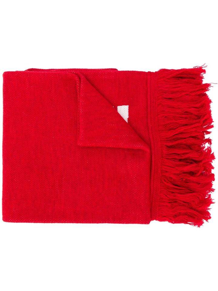 Off-white Logo Print Scarf - Red