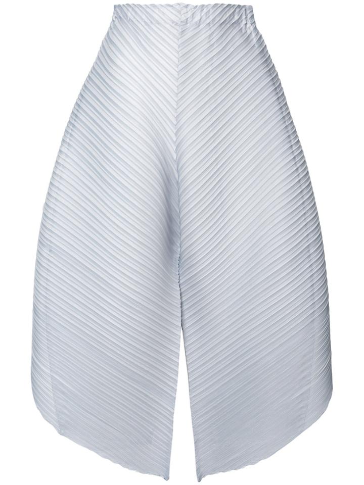 Pleats Please By Issey Miyake Pleated Cropped Trousers - Grey