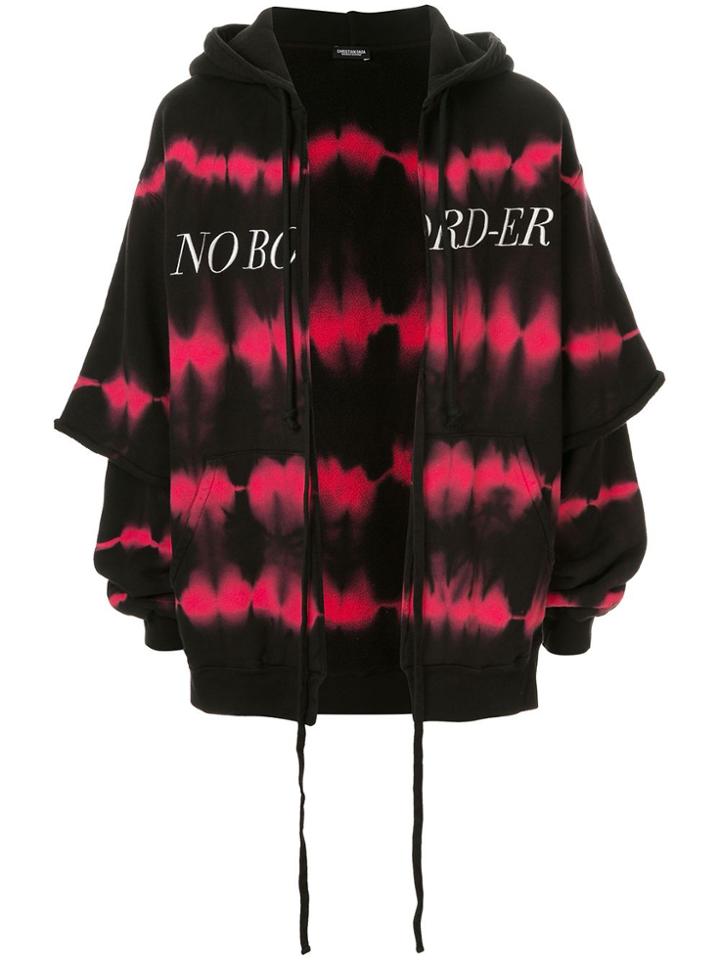 Christian Dada Tie-dye Print Hooded Jacket - Black
