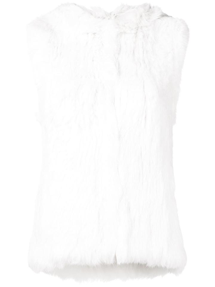Yves Salomon Hooded Gilet - White