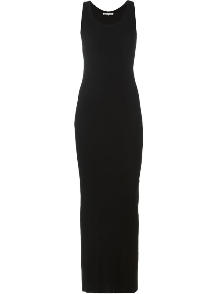Stefano Mortari Fitted Long Tank Dress, Women's, Size: 38, Black, Viscose/spandex/elastane