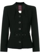 John Galliano Vintage Layered Lapels Belted Jacket - Black