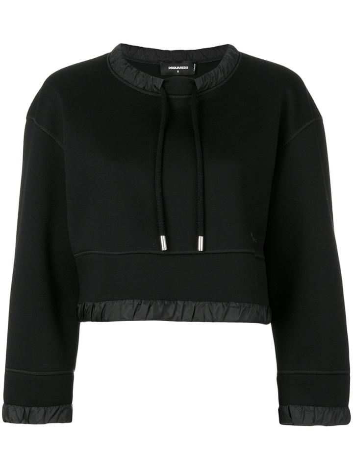 Dsquared2 Cropped Drawstring Sweatshirt - Black