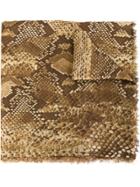 Roberto Cavalli Snakeskin Print Scarf - Nude & Neutrals