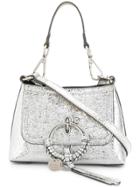 See By Chloé Logo Charm Shoulder Bag - Silver
