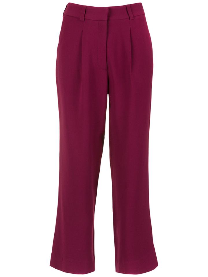Egrey Pleated Cropped Trousers - Pink & Purple