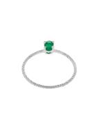 Wouters & Hendrix Gold Emerald Rope Solitaire Ring - Metallic