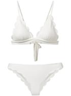 Marysia Scalloped Triangle Bikini - White