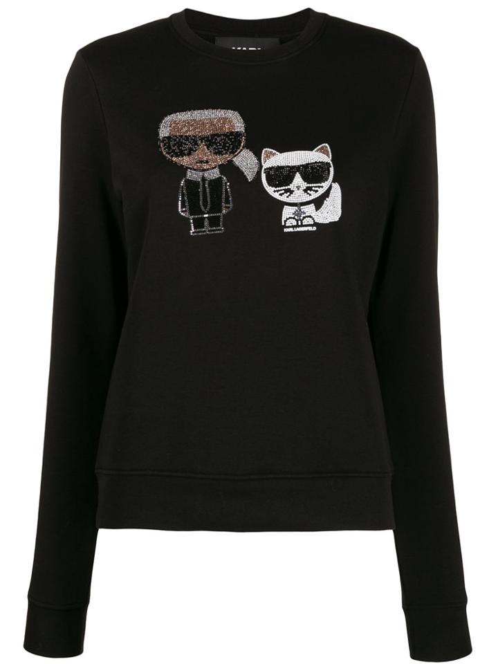 Karl Lagerfeld Ikonik Crystal Sweatshirt - Black