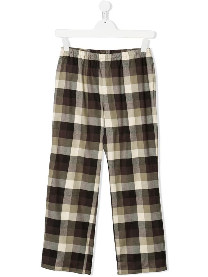 Touriste Straight Leg Plaid Trousers - Brown