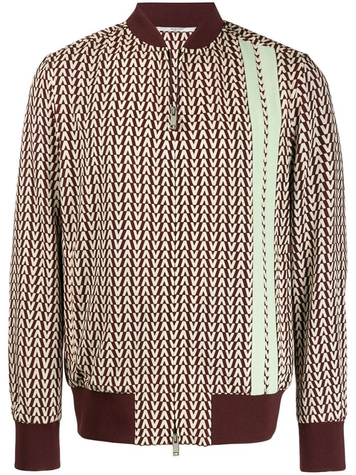 Valentino Optical Logo Bomber Jacket - Red