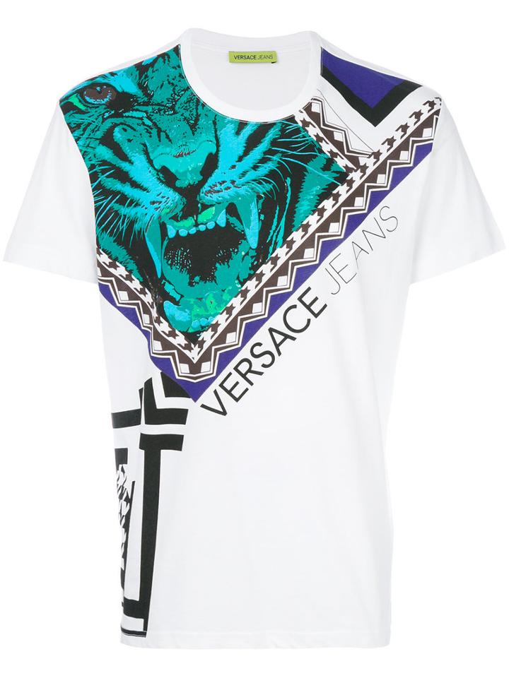 Versace Jeans - Printed T-shirt - Men - Cotton - L, White, Cotton