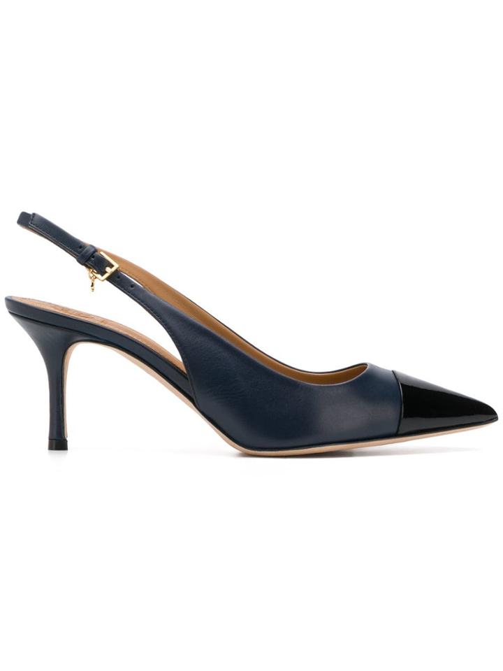 Tory Burch Penelope Cap Toe Slingback Pumps - Blue
