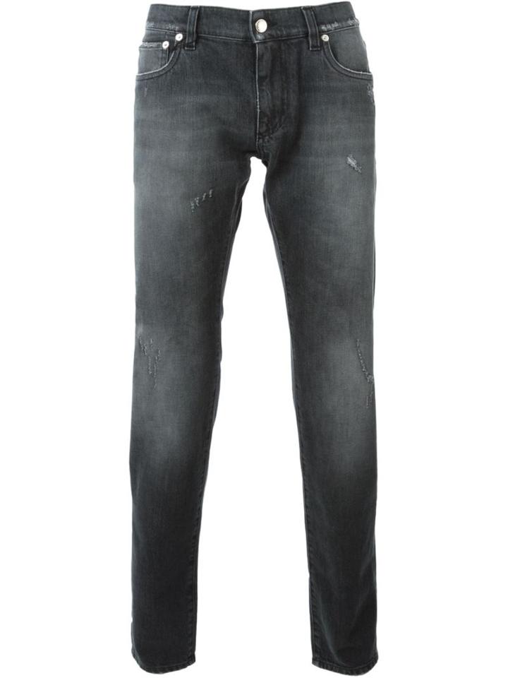 Dolce & Gabbana Stonewashed Jeans, Men's, Size: 52, Grey, Cotton/spandex/elastane