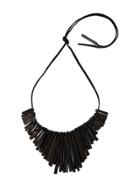 Monies Square Rod Tassel Necklace - Black