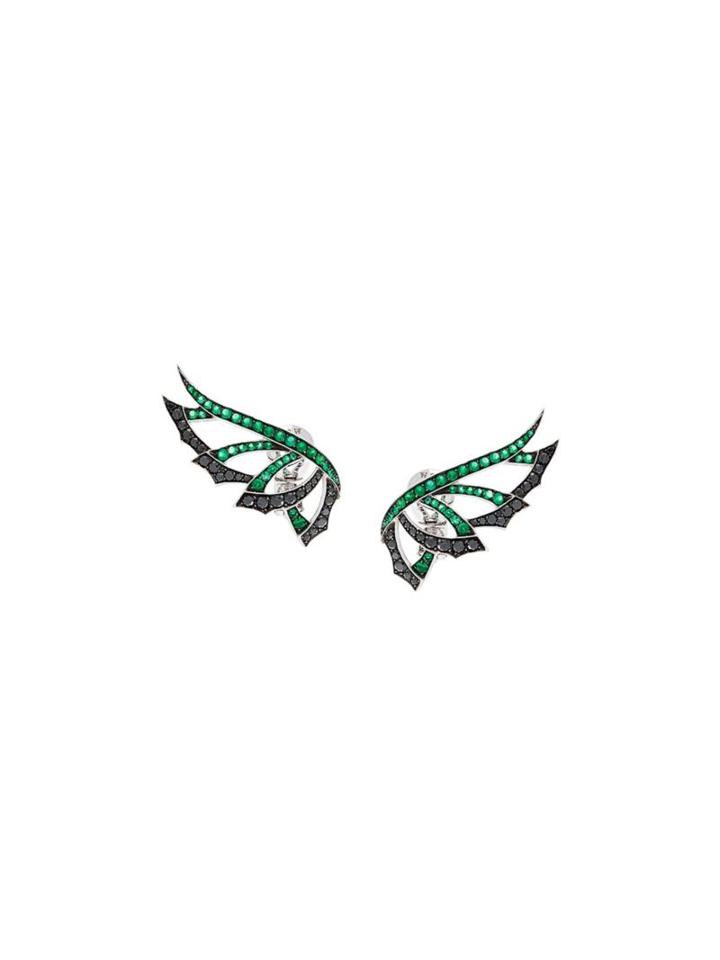 Stephen Webster 'magnipheasand' Diamond And Emerald Earrings, Women's, Green