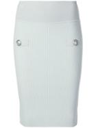 Balmain Ribbed Mid Length Skirt - Green