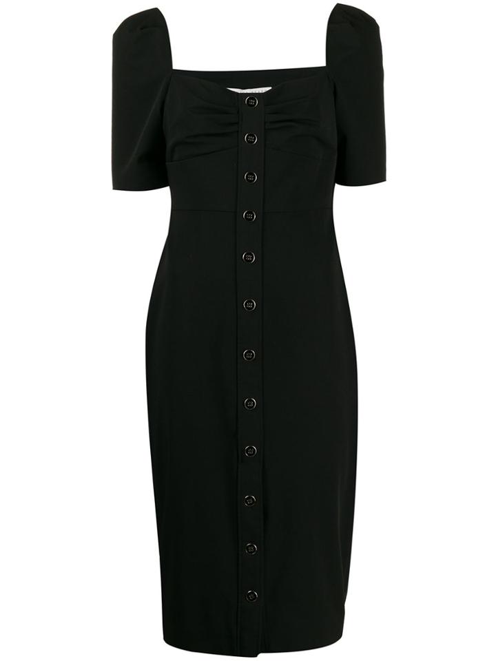 Veronica Beard Front-button Fitted Dress - Black