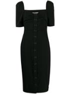 Veronica Beard Front-button Fitted Dress - Black