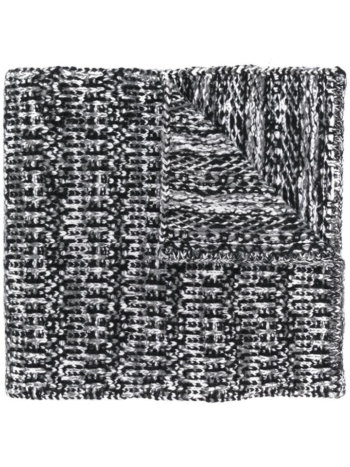 Moncler Gamme Bleu Signature Knitted Scarf - Black