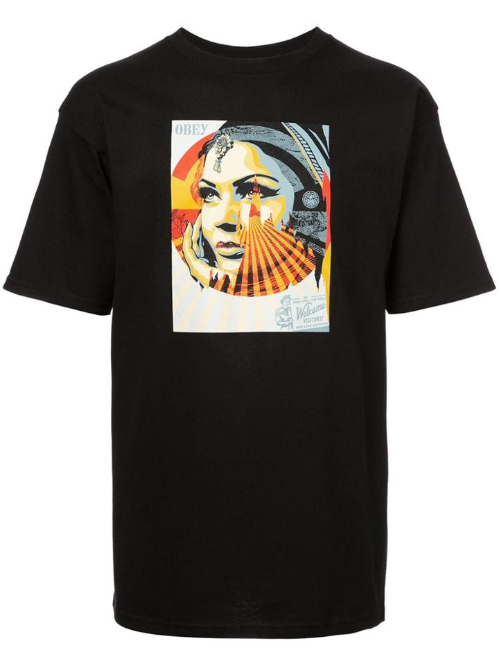 Obey Target Exceptions Print T-shirt - Black