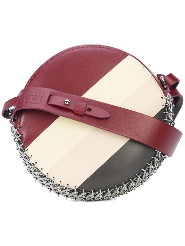 Paco Rabanne Striped Round Shoulder Bag - Red