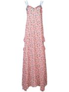 Michel Klein Floral Print Dress, Women's, Size: 38, Red, Silk