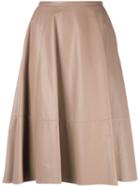 Drome Panelled Skirt, Women's, Size: Medium, Brown, Lamb Skin/cupro
