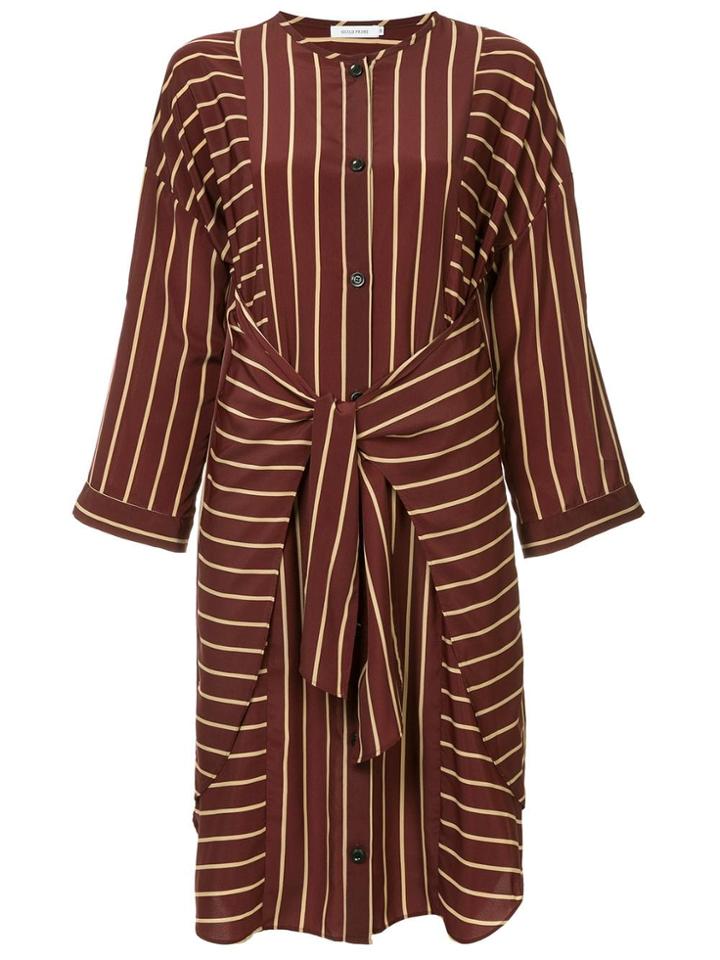 Guild Prime Striped Belted Dress - Red