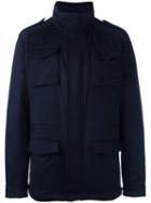 Kiton Cargo Coat, Men's, Size: 56, Blue, Cashmere/polyester/feather Down