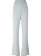 Giorgio Armani High Waist Trousers, Women's, Size: 44, Grey, Silk/viscose/polyester