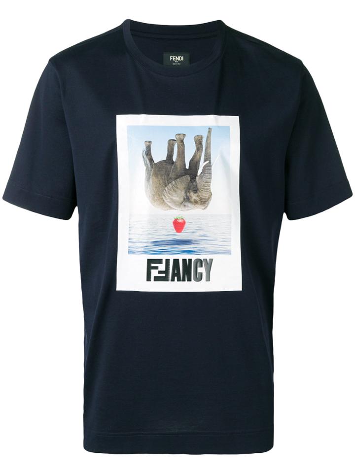 Fendi Graphic Print T-shirt - Blue