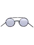 Dior Eyewear Patterned Round Frame Bar Sunglasses - Black