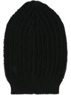 Rick Owens Slouchy Knit Beanie, Women's, Black, Cotton/polyamide