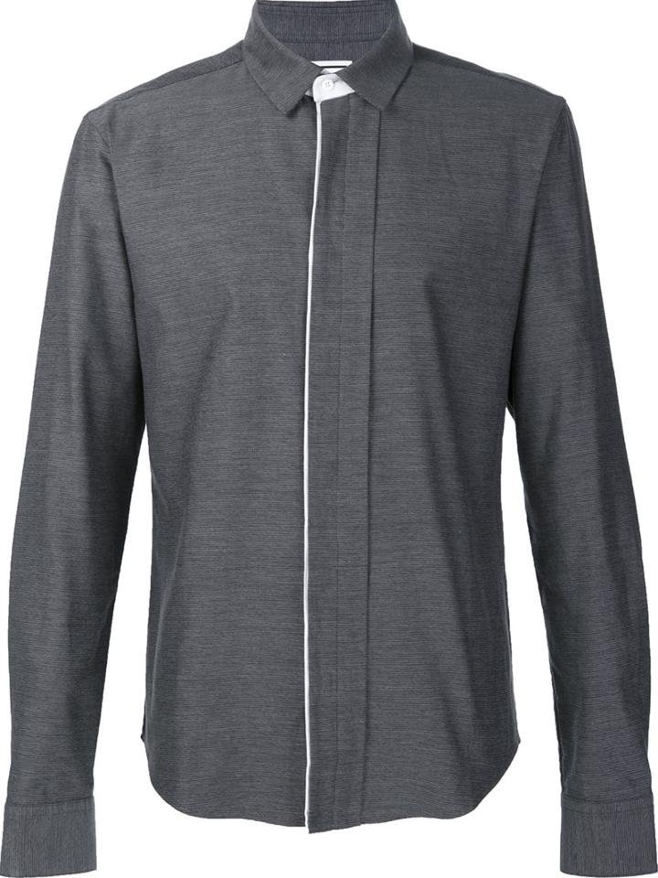 Wooyoungmi Concealed Fastening Shirt, Men's, Size: 48, Grey, Cotton