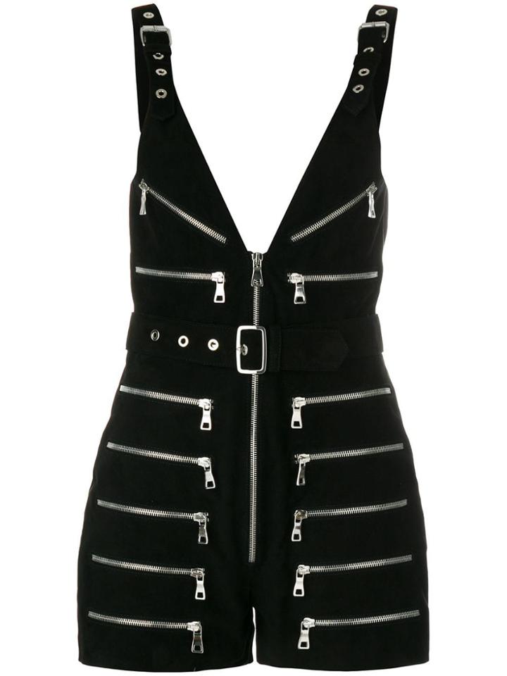 Manokhi Multi Zip Playsuit - Black