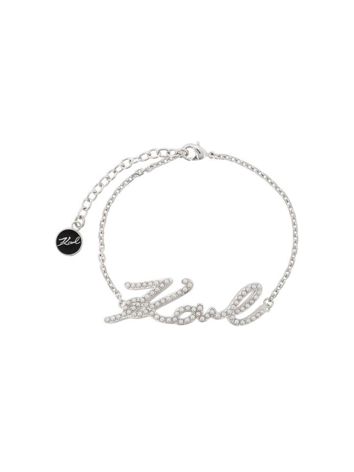 Karl Lagerfeld Pearl Karl Signature Bracelet - Metallic