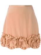 See By Chloé - Ruffled Mini Skirt - Women - Silk/viscose - 36, Pink/purple, Silk/viscose