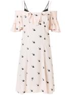 Mcq Alexander Mcqueen Swallow Print Dress - Nude & Neutrals